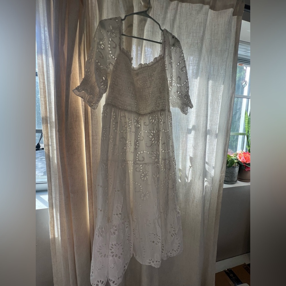 White Lace Floral Dress